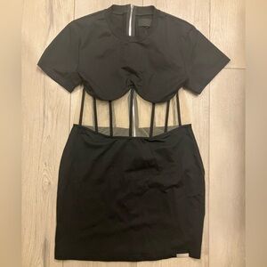 Black Mesh Cutout Dress NWT